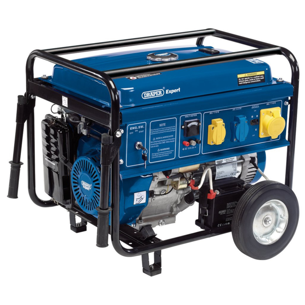 Draper 23987 Heavy-Duty Petrol Engine Power Generator 5000W