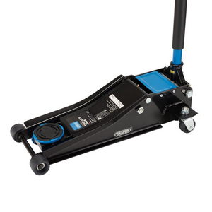Draper 28465 2.25 Tonne Low Entry Profile Garage Workshop Vehicle Trolley Jack with Quick Lift Blue