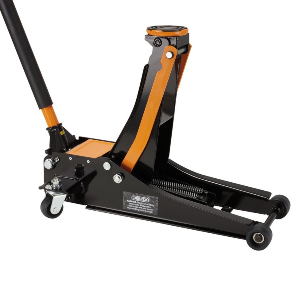 Draper 28475 2.25 Tonne Low Entry Profile Garage Workshop Vehicle Trolley Jack with Quick Lift Orange