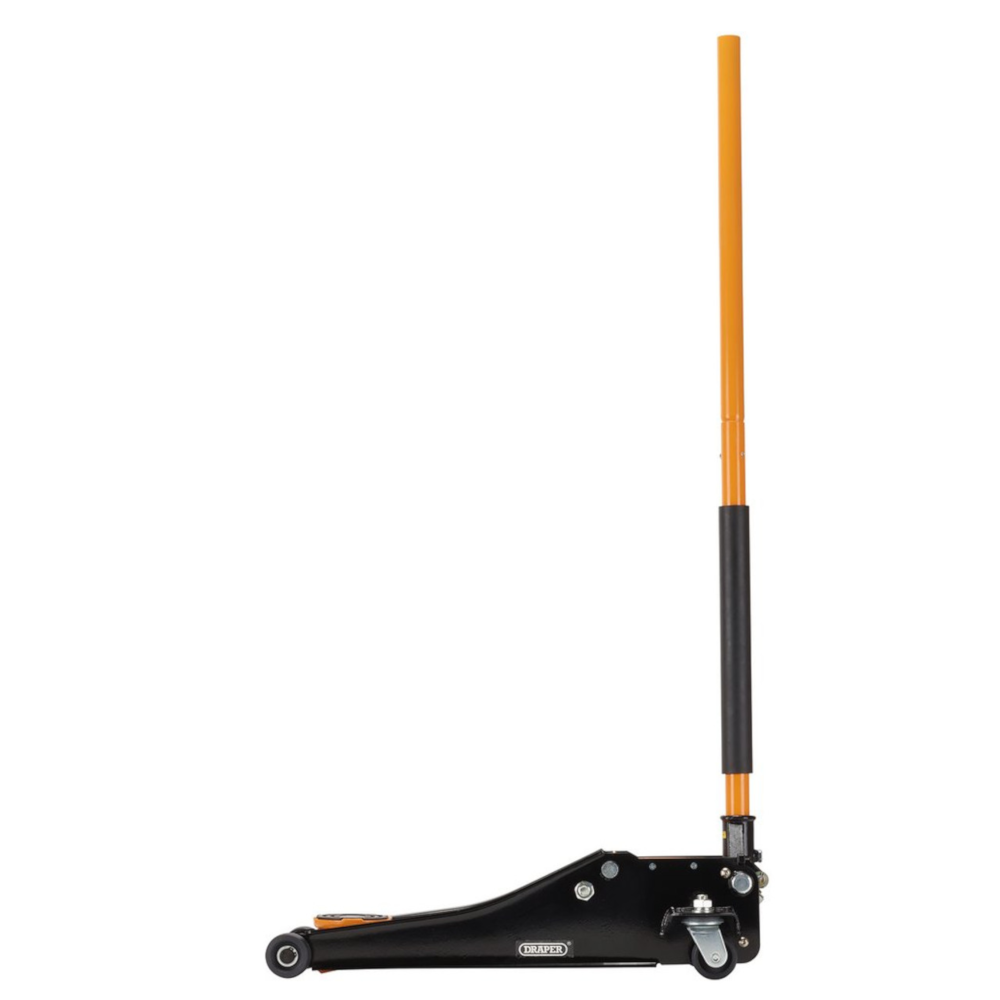 Draper 28475 2.25 Tonne Low Entry Profile Garage Workshop Vehicle Trolley Jack with Quick Lift Orange