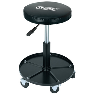 Draper 54229 Mechanics Garage Adjustable Work Padded Stool Chair Seat Black
