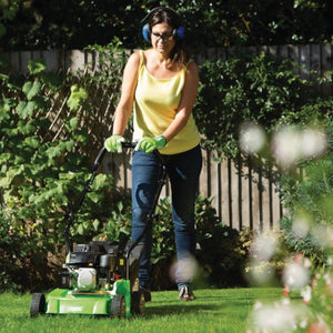 Draper 58567 Hand Propelled Petrol Lawn Mower Grass Cutter, 390mm Cutting Width, 4 Stroke, 132cc