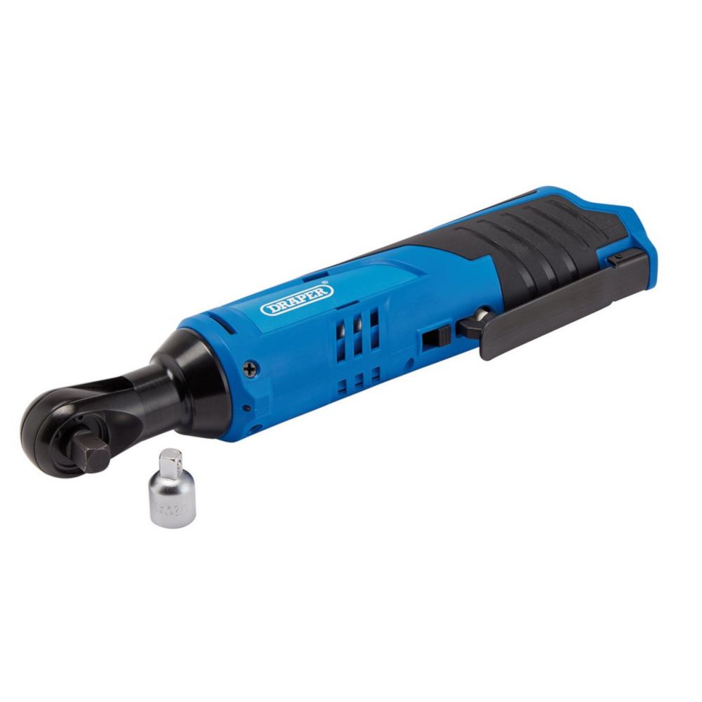 Draper 70301 12V Cordless Ratchet Wrench, 3/8" Sq. Drive, 45Nm, Body Only