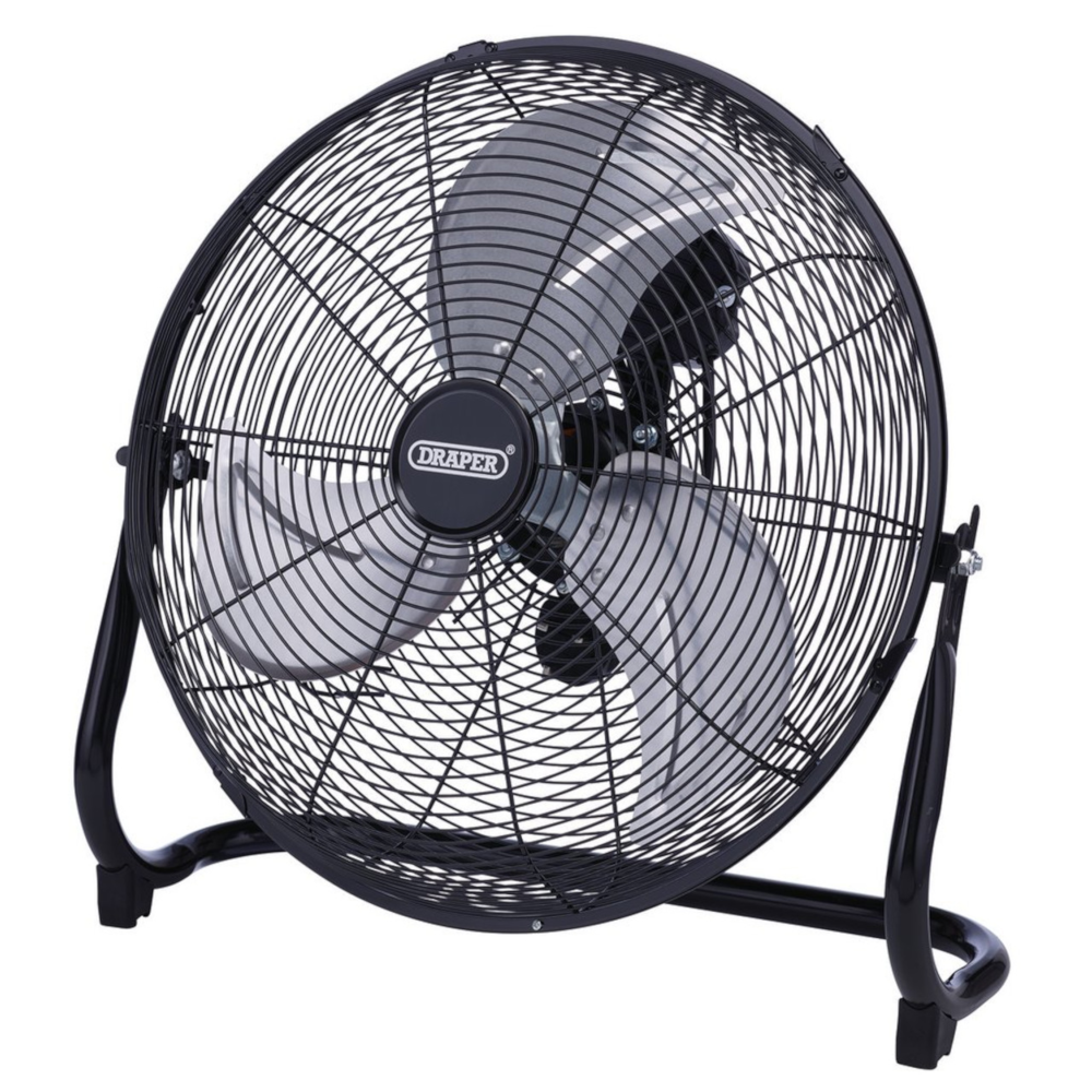 Draper 70432 16" 3 Speed High Velocity Portable Air Cooling Floor Fan 100W 230V
