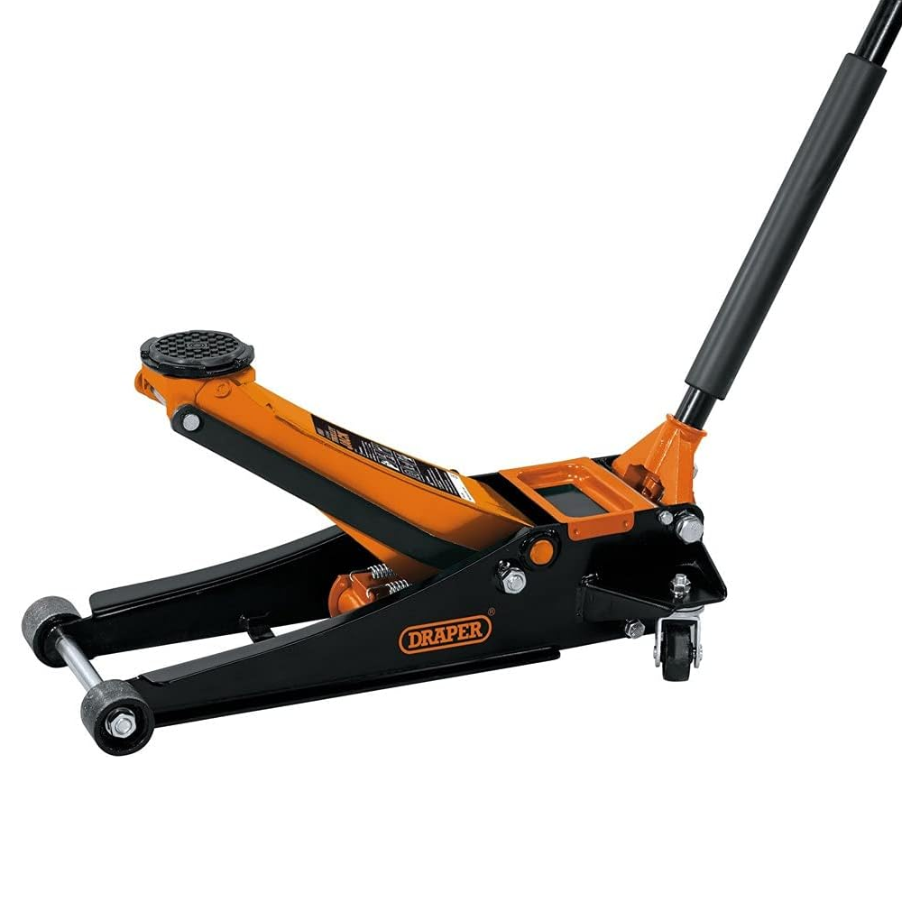Draper 70942 2.25 Tonne Low Entry Profile Garage Workshop Vehicle Lifting Trolley Jack Orange