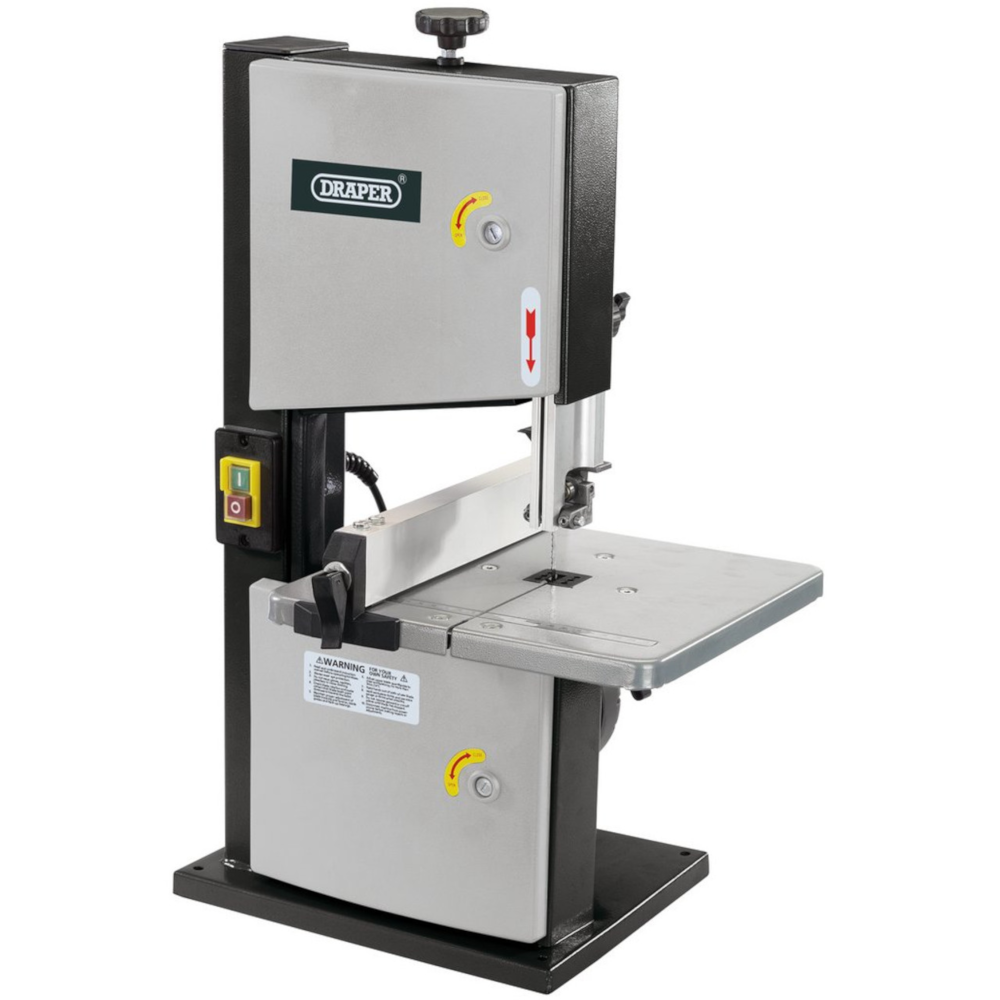 Draper 82756 Bench Mounted Wood Cutting Bandsaw with Steel Table 200mm Throat 250W 230V