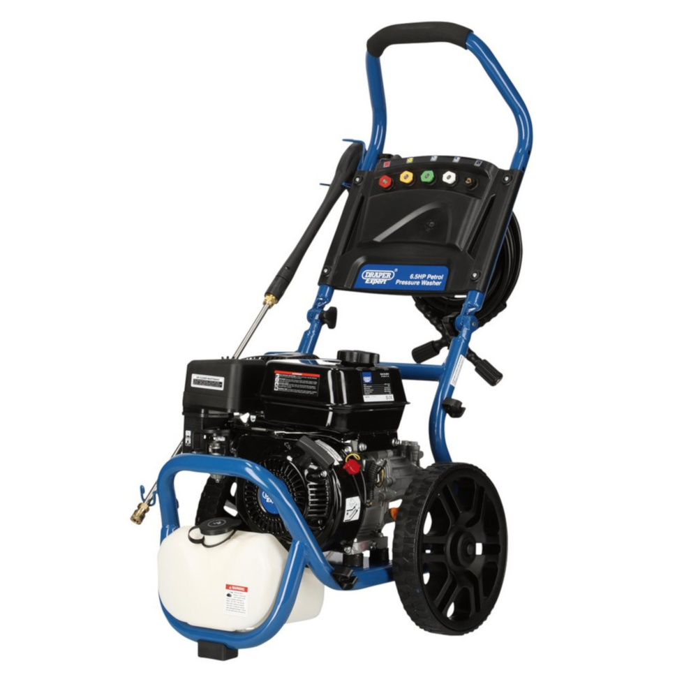 Draper 83818 Expert Heavy-Duty Petrol Pressure Washer Jet Cleaner, 186bar, 4-Stroke, 196cc, 6.5hp