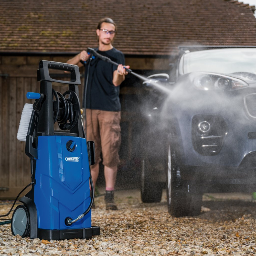 Draper 98677 Pressure Washer Car Patio Garden Jet Cleaner with Total Stop Feature, 165bar, 2200W 230V