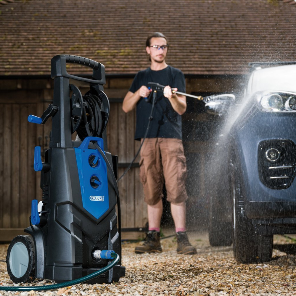 Draper 98679 Pressure Washer Car Patio Garden Jet Cleaner with Total Stop Feature, 195bar, 2500W 230V