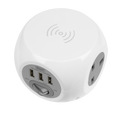 1.4m Extension Cable Cube & Wireless Charging Pad 3 x 230V &