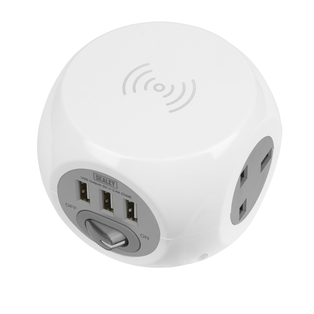1.4m Extension Cable Cube & Wireless Charging Pad 3 x 230V &