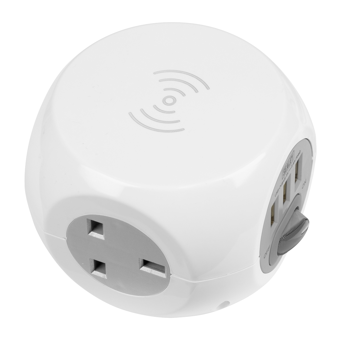 1.4m Extension Cable Cube & Wireless Charging Pad 3 x 230V &