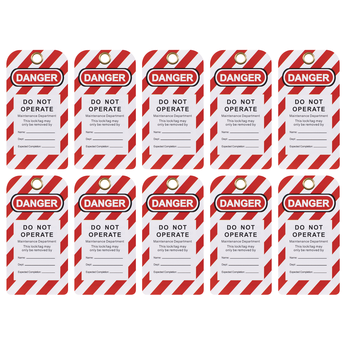 Lockout Safety Tag 10pc