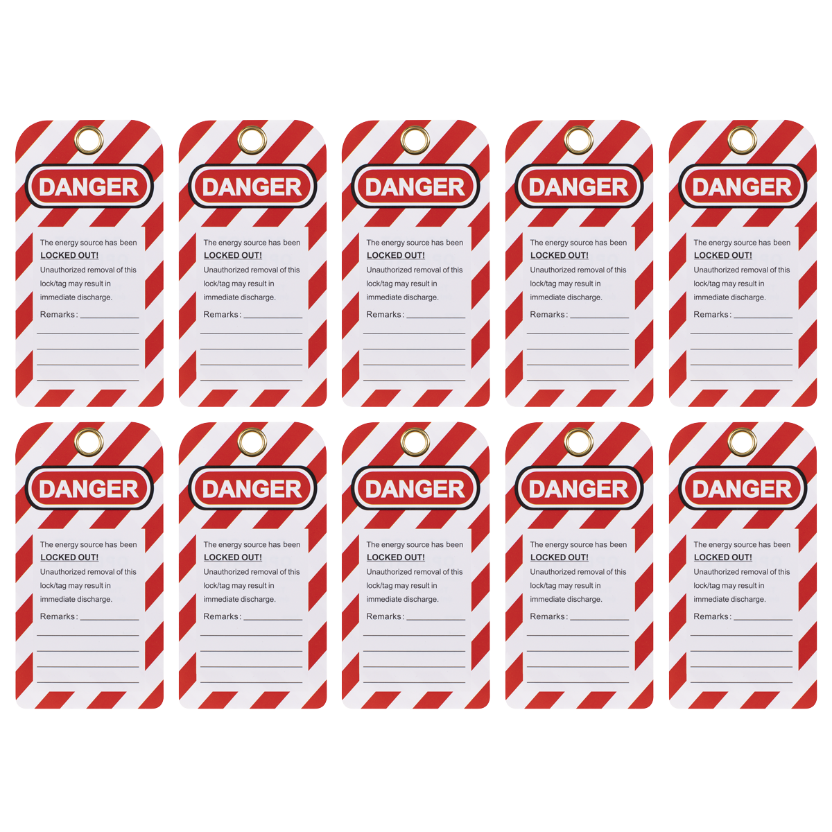 Lockout Safety Tag 10pc