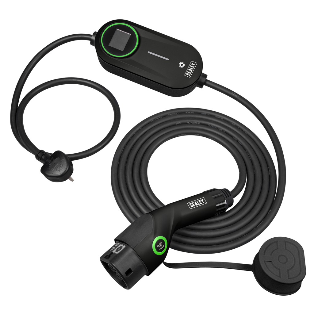 5m Adjustable (3.5kW) Type 2 to UK 3-Pin Plug Portable EV Ch