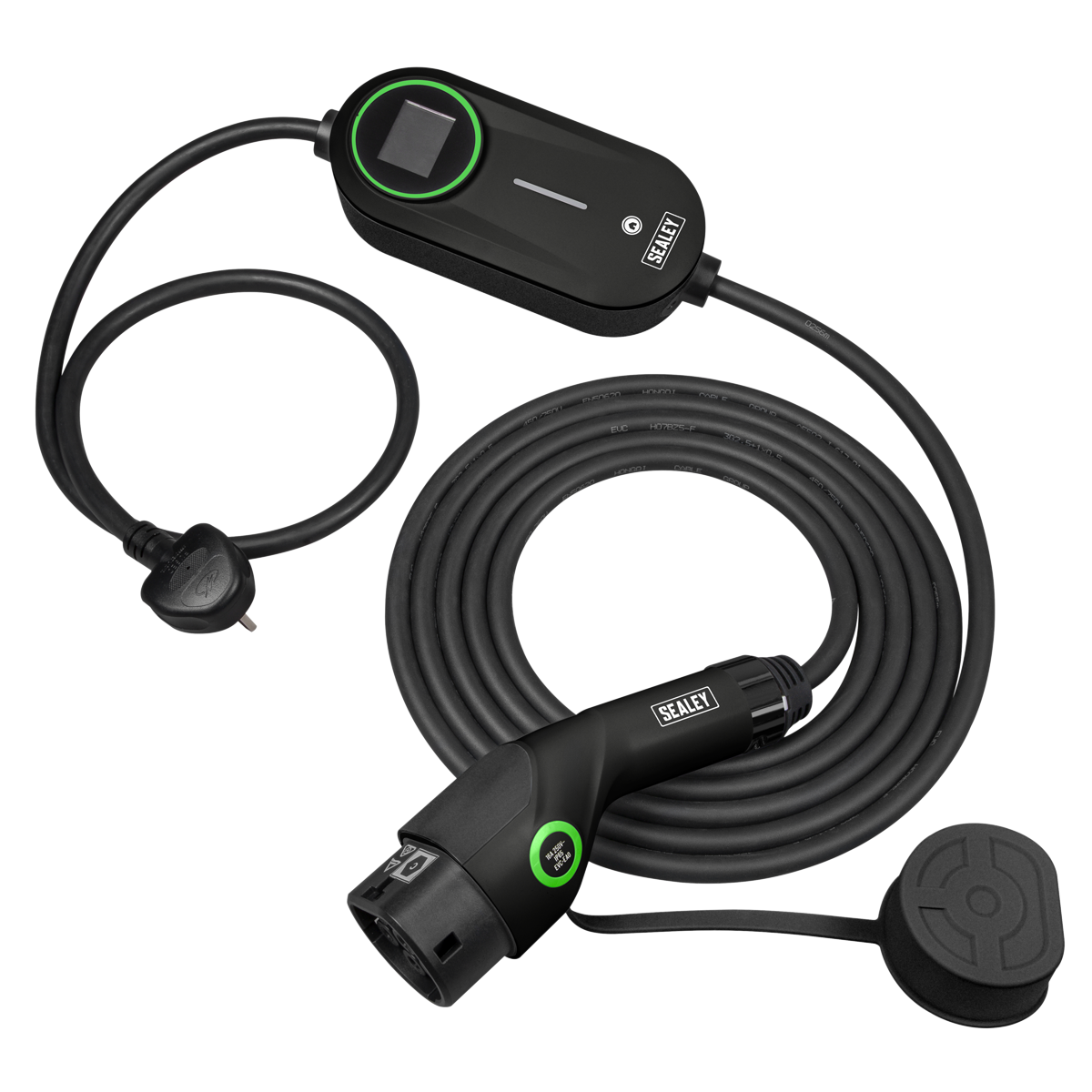 5m Adjustable (3.5kW) Type 2 to UK 3-Pin Plug Portable EV Charger