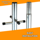 DJM Galvanised Steel Two Piece Clothes Washing Line Post