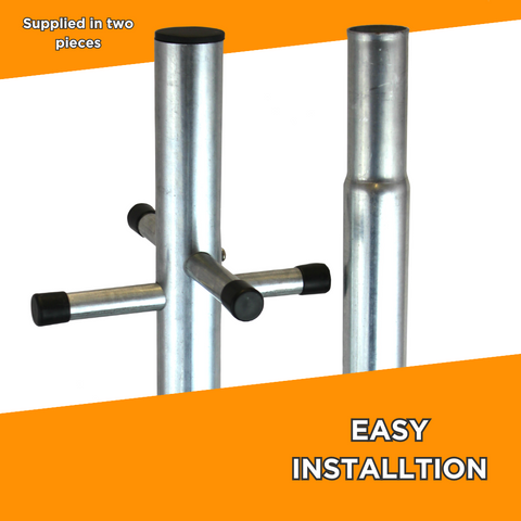 DJM Galvanised Steel Two Piece Clothes Washing Line Post