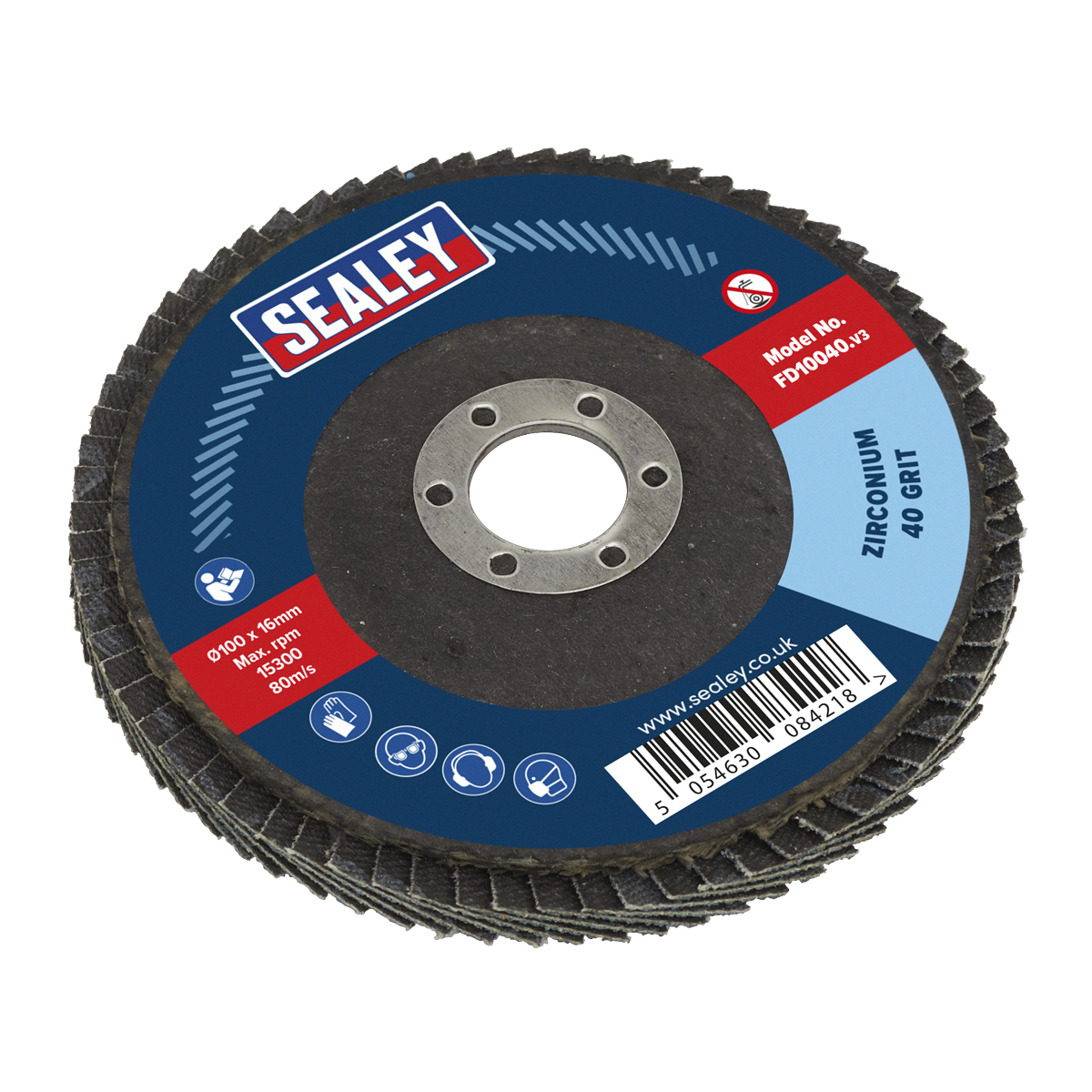 100mm Zirconium Flap Disc 40Grit 16mm Bore