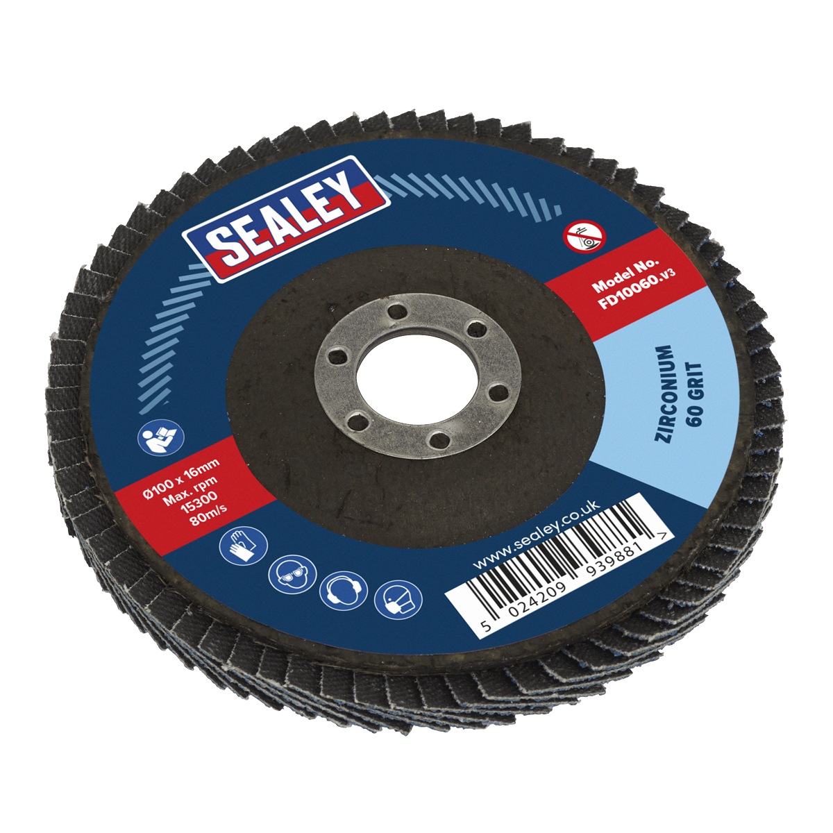 100mm Zirconium Flap Disc 60Grit 16mm Bore