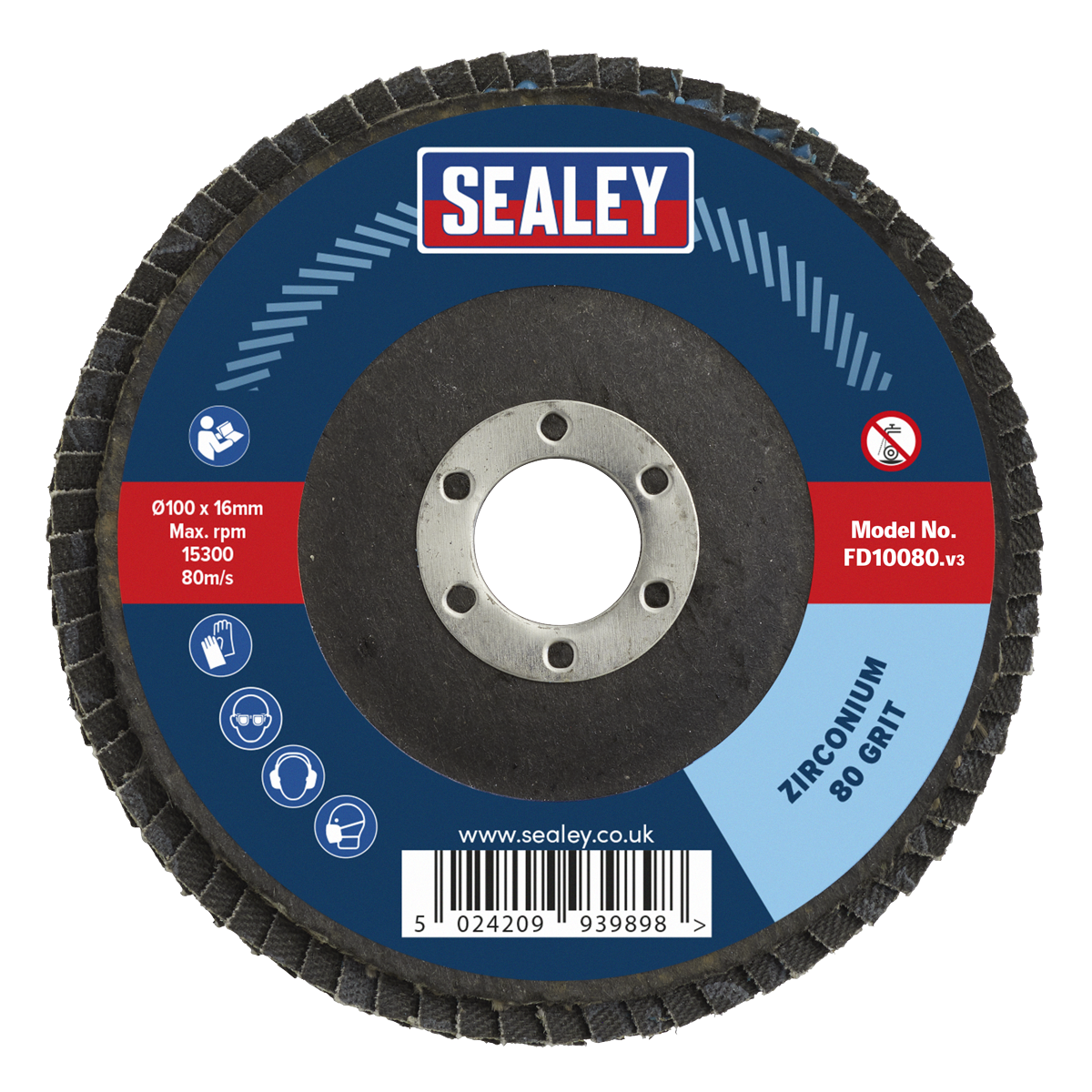 100mm Zirconium Flap Disc 80Grit 16mm Bore