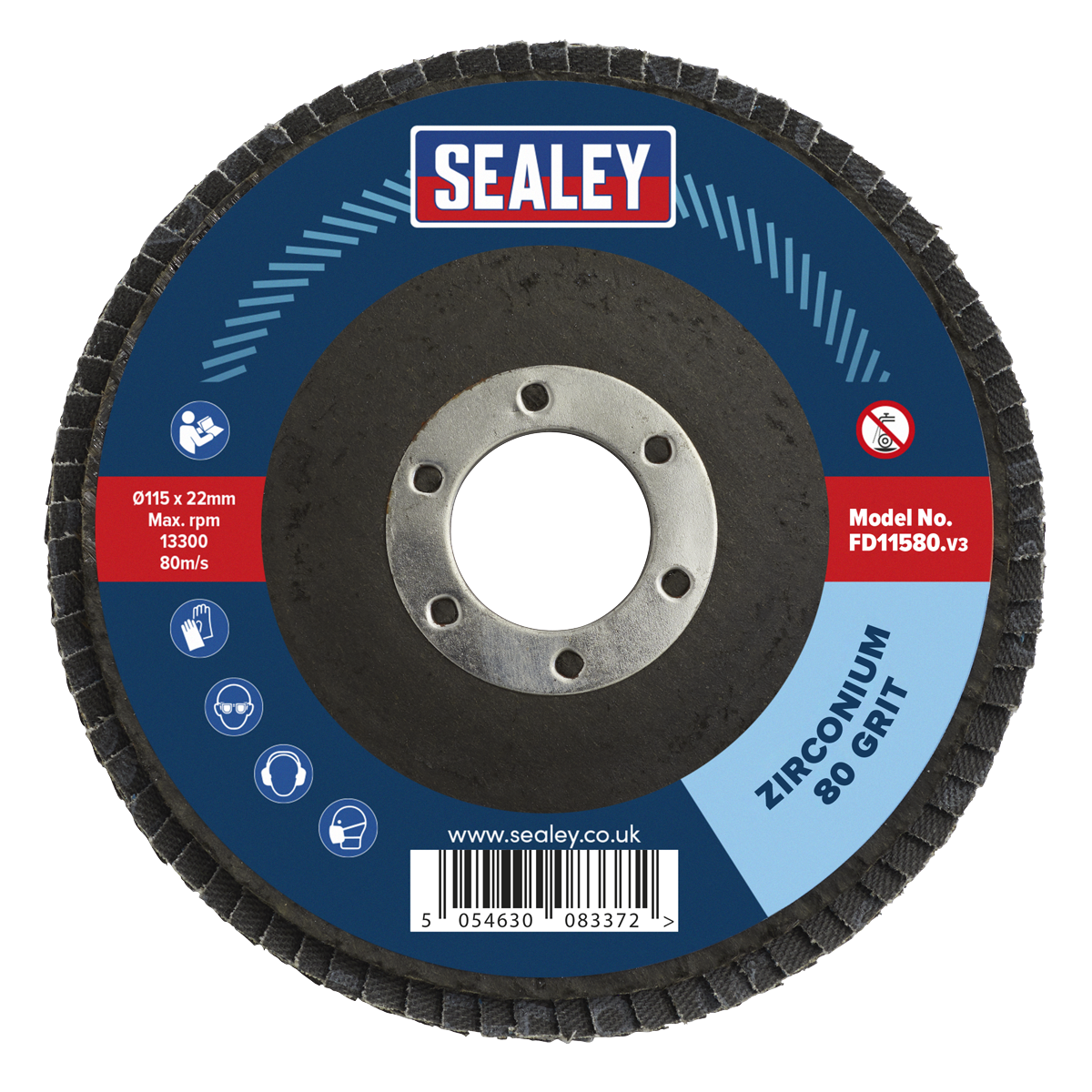 115mm Zirconium Flap Disc 80Grit 22mm Bore