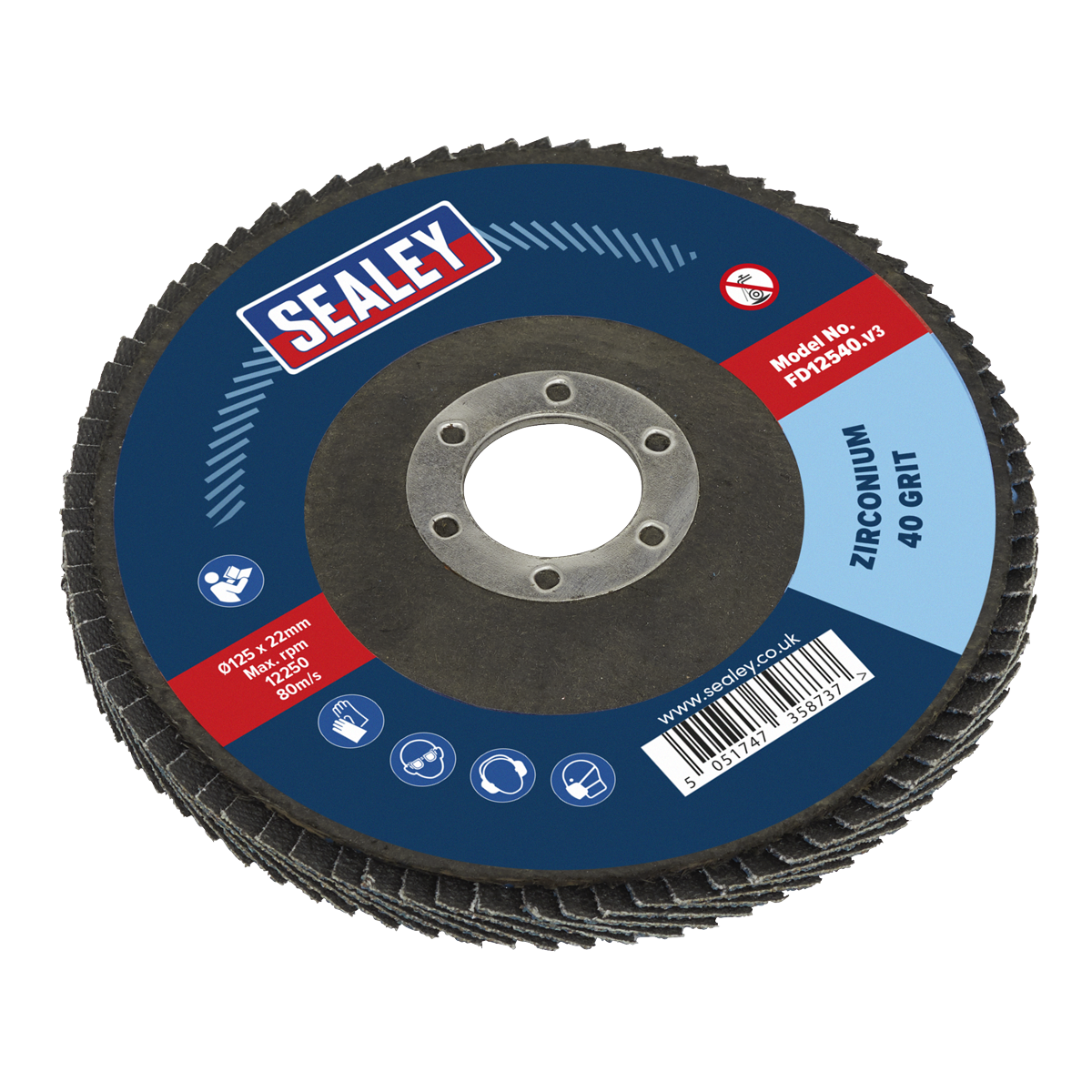 125mm Zirconium Flap Disc 40Grit 22mm Bore