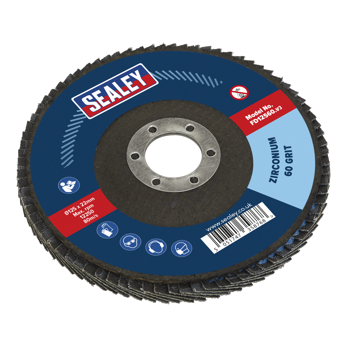 125mm Zirconium Flap Disc 60Grit 22mm Bore