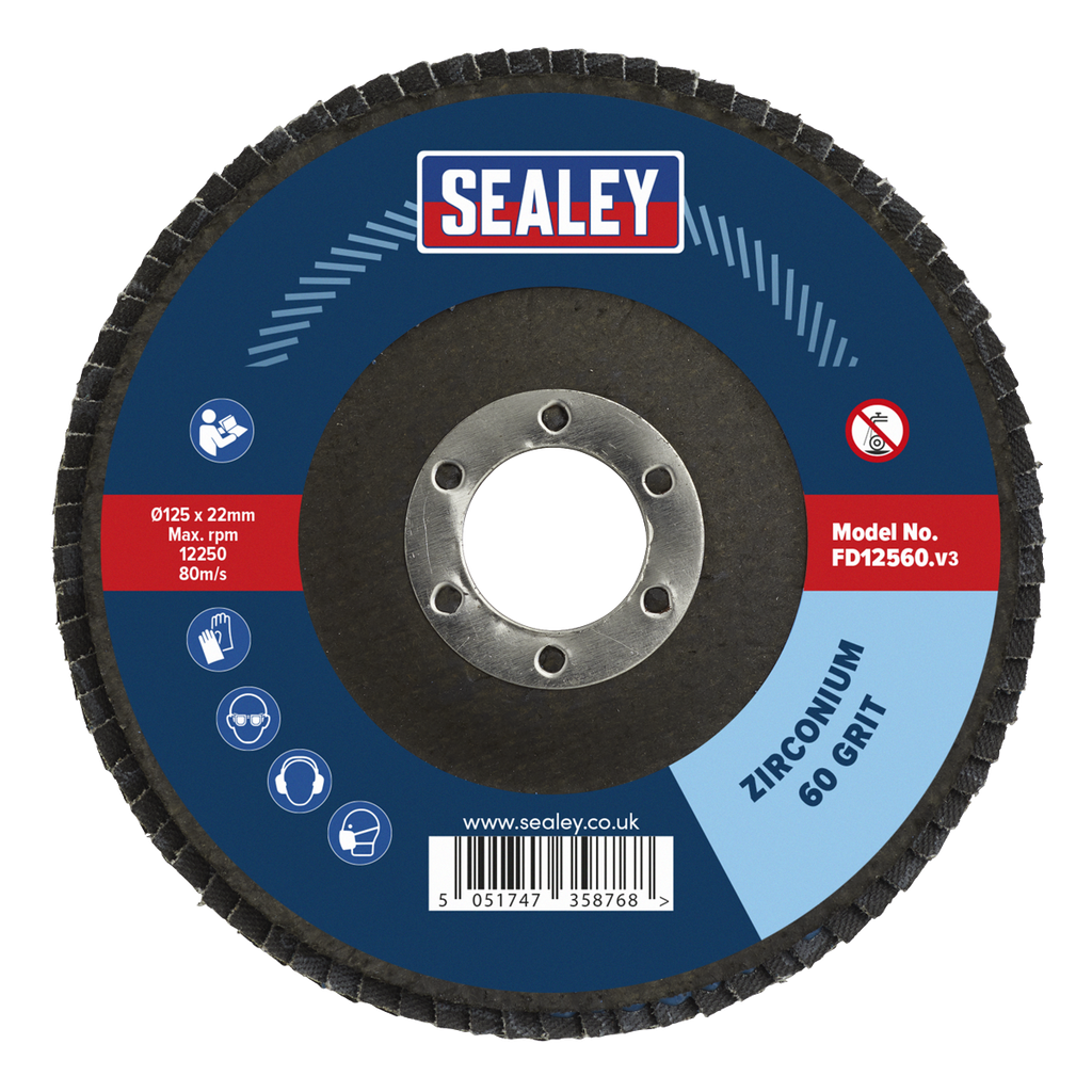 125mm Zirconium Flap Disc 60Grit 22mm Bore