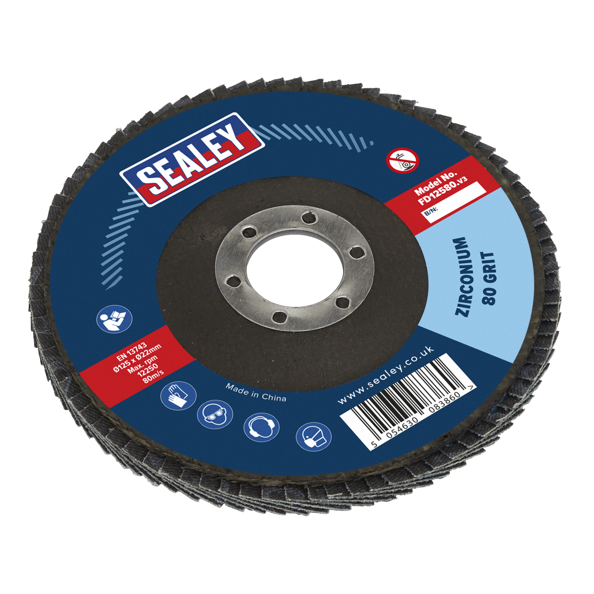 125mm Zirconium Flap Disc 80Grit 22mm Bore