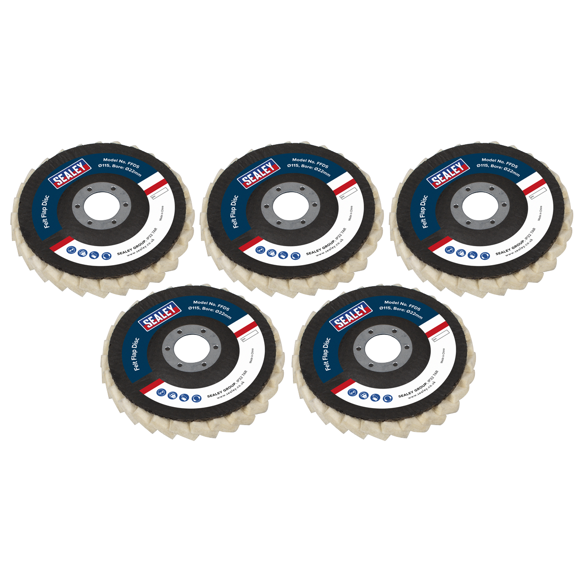 Felt Flap Disc Ø115mm Ø22mm Bore - Pack of 5