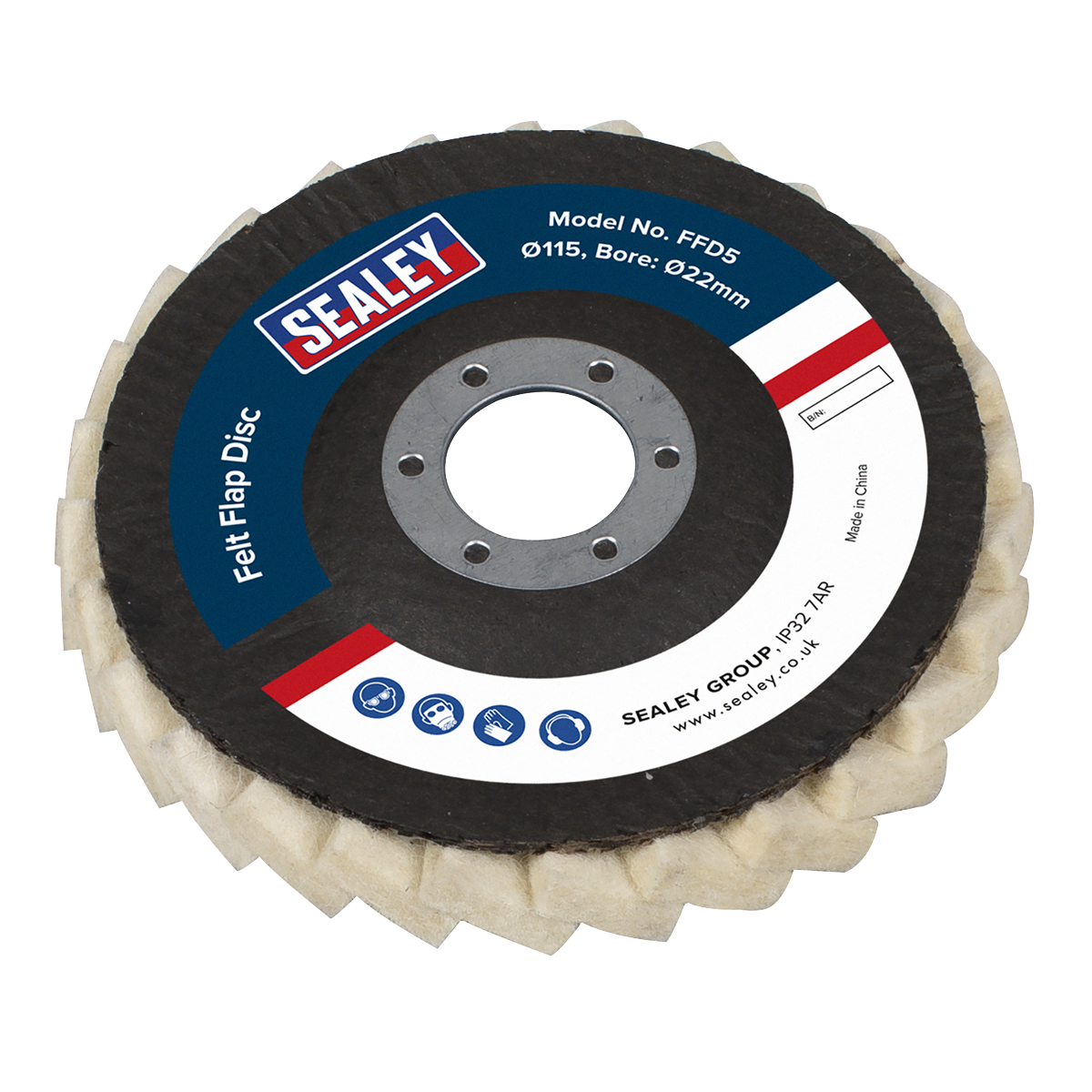 Felt Flap Disc Ø115mm Ø22mm Bore - Pack of 5