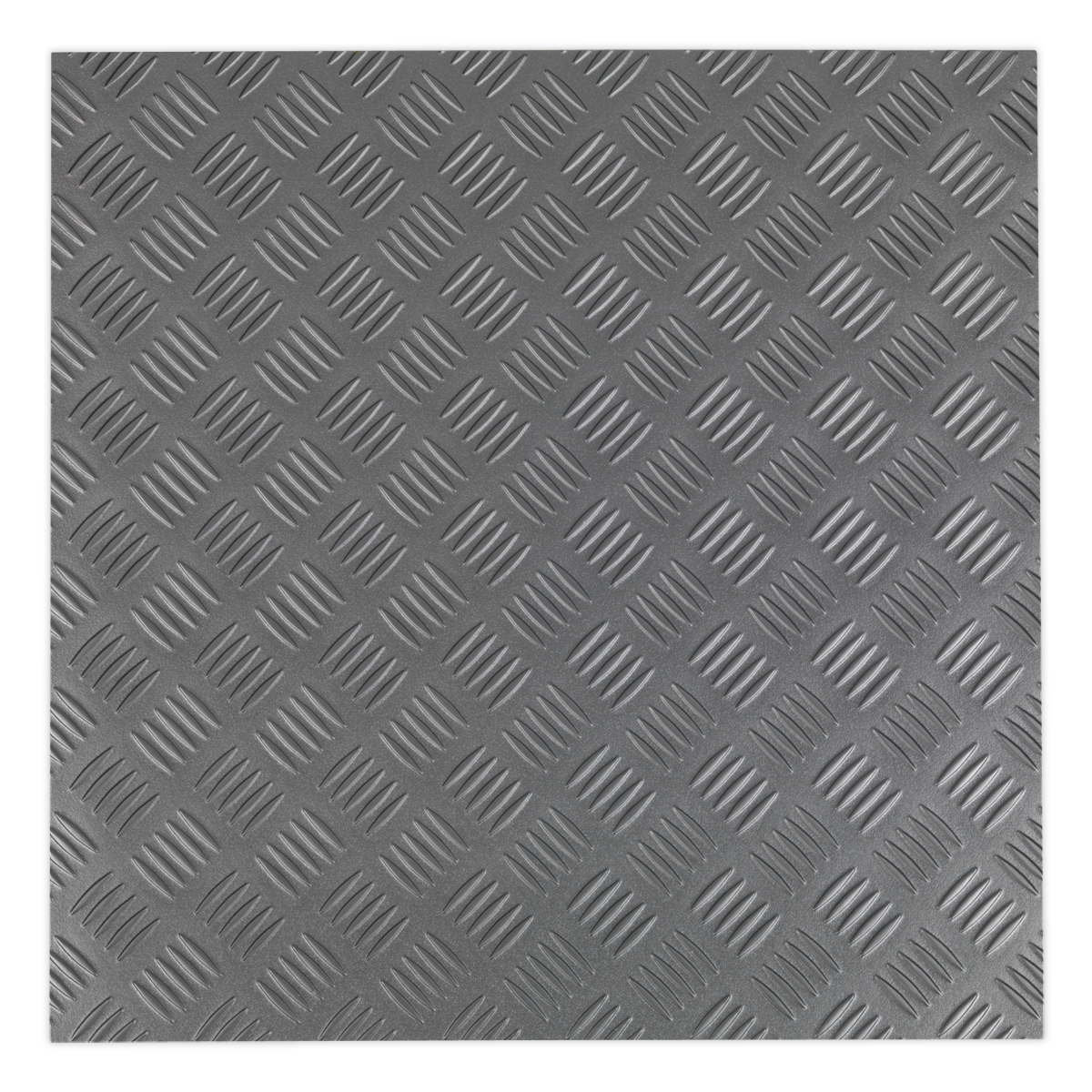 Vinyl Floor Tile with Peel & Stick Backing Silver Treadplate