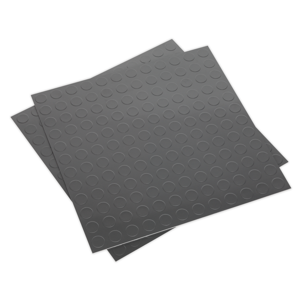Vinyl Floor Tile with Peel & Stick Backing Silver Coin - Pac