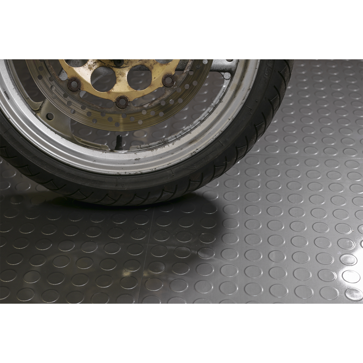 Vinyl Floor Tile with Peel & Stick Backing Silver Coin - Pac