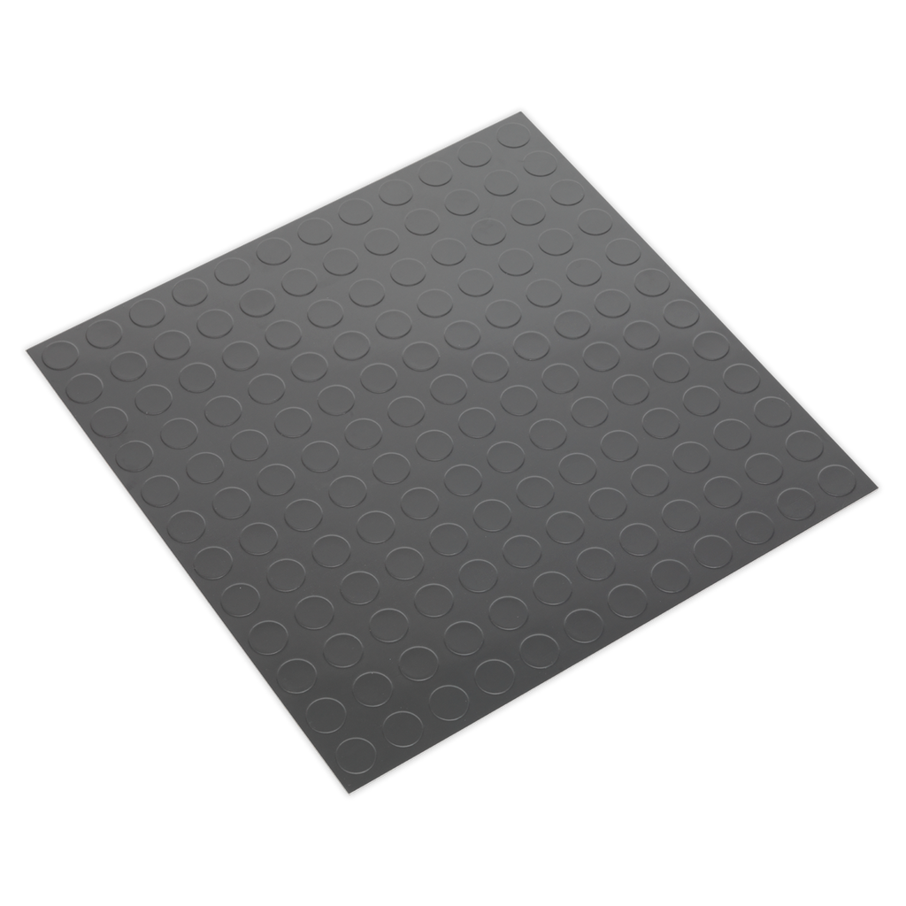 Vinyl Floor Tile with Peel & Stick Backing Silver Coin - Pac