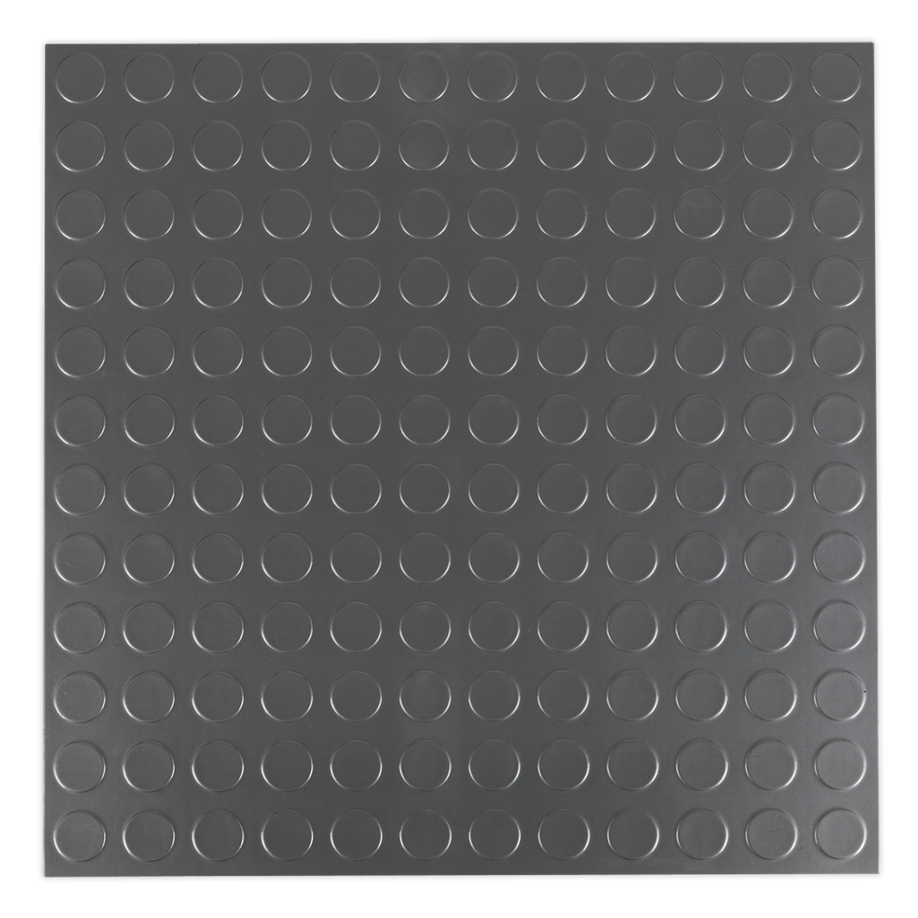 Vinyl Floor Tile with Peel & Stick Backing Silver Coin - Pac