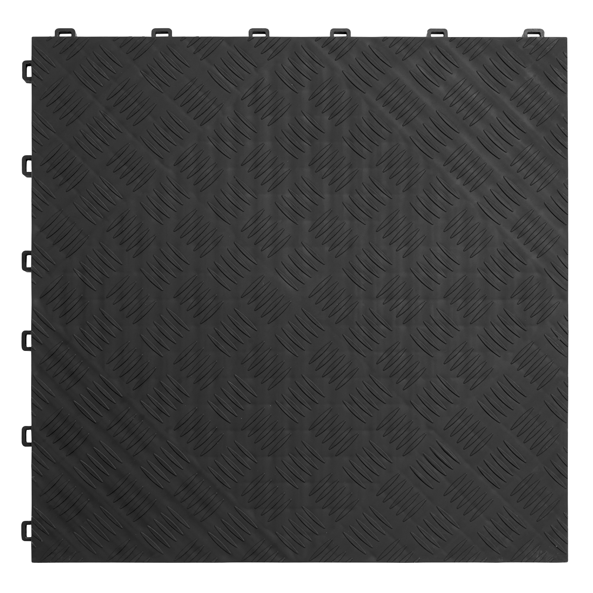 Polypropylene Floor Tile 400 x 400mm, Black Treadplate - Pac