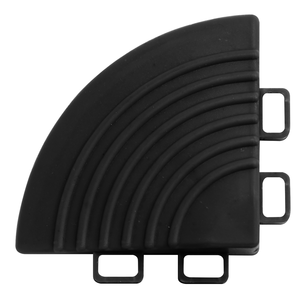 Polypropylene Floor Tile Corners 60 x 60mm, Black - Pack of