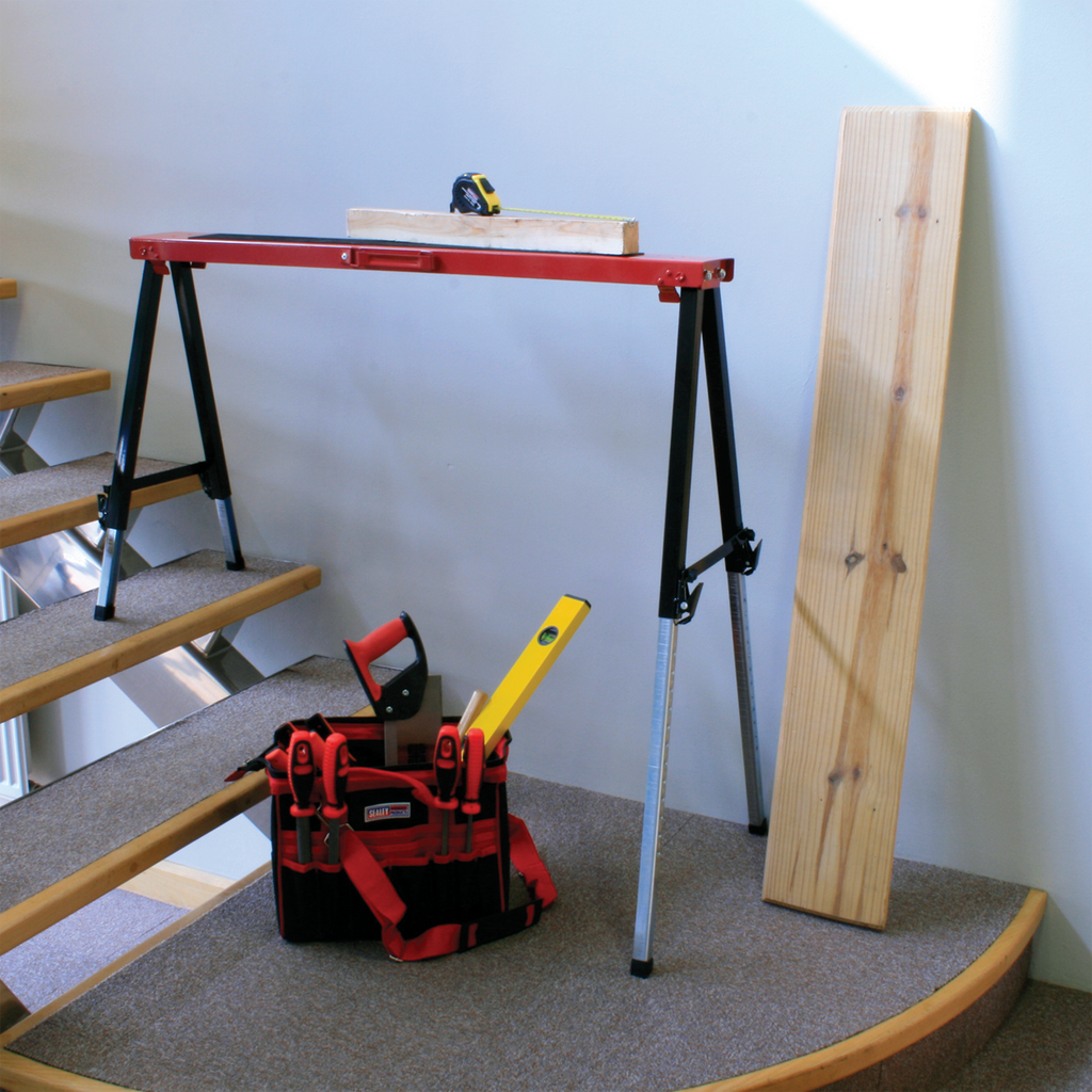 Fold Down Trestle with Adjustable Legs 150kg Capacity