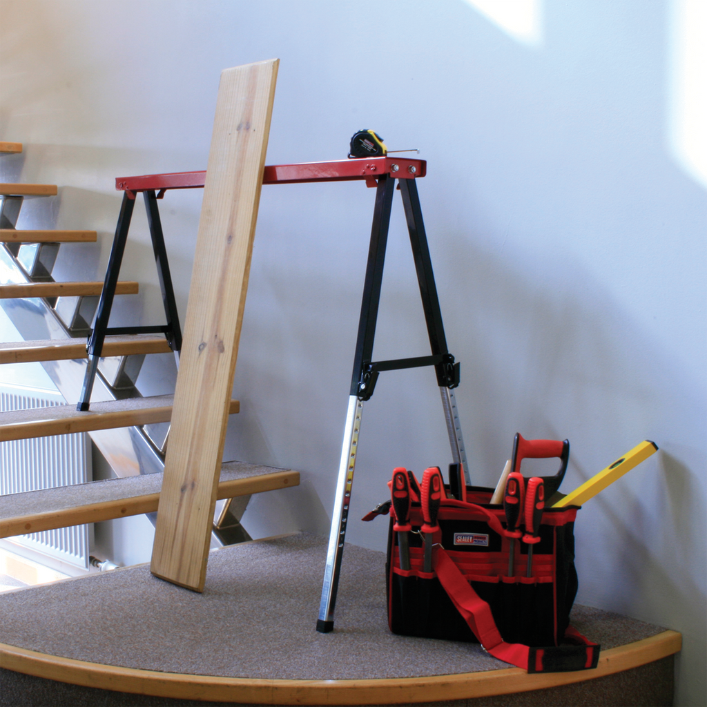 Fold Down Trestle with Adjustable Legs 150kg Capacity