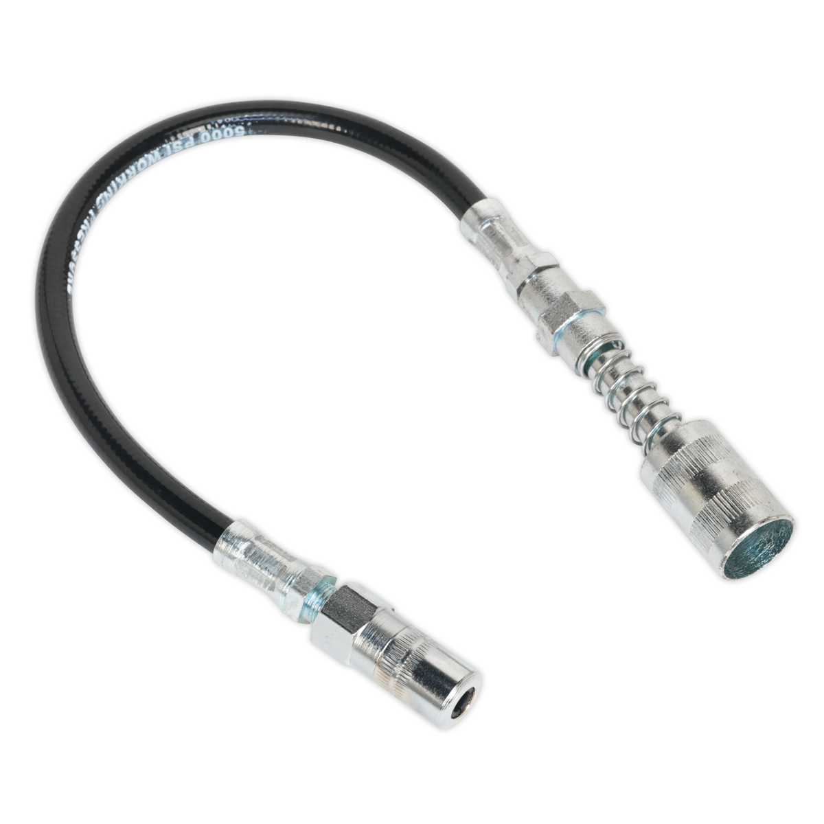 Flexible Rubber Grease Gun Delivery Hose with 4-Jaw Connector & Quick Release Coupling 300mm