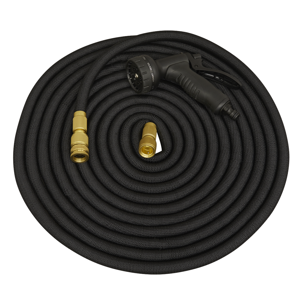 Ø17mm Expandable Garden Hose Black 15m Premium