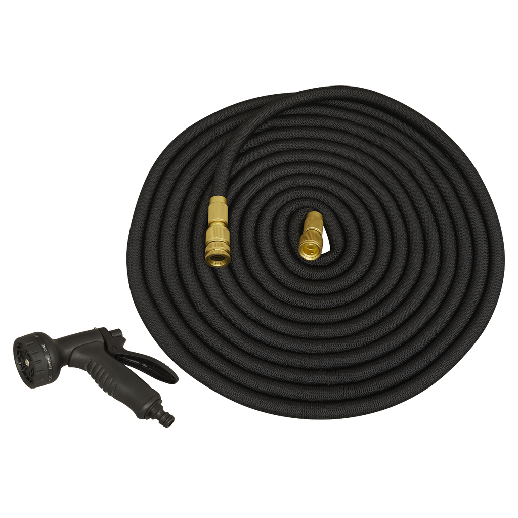 Ø17mm Expandable Garden Hose Black 15m Premium