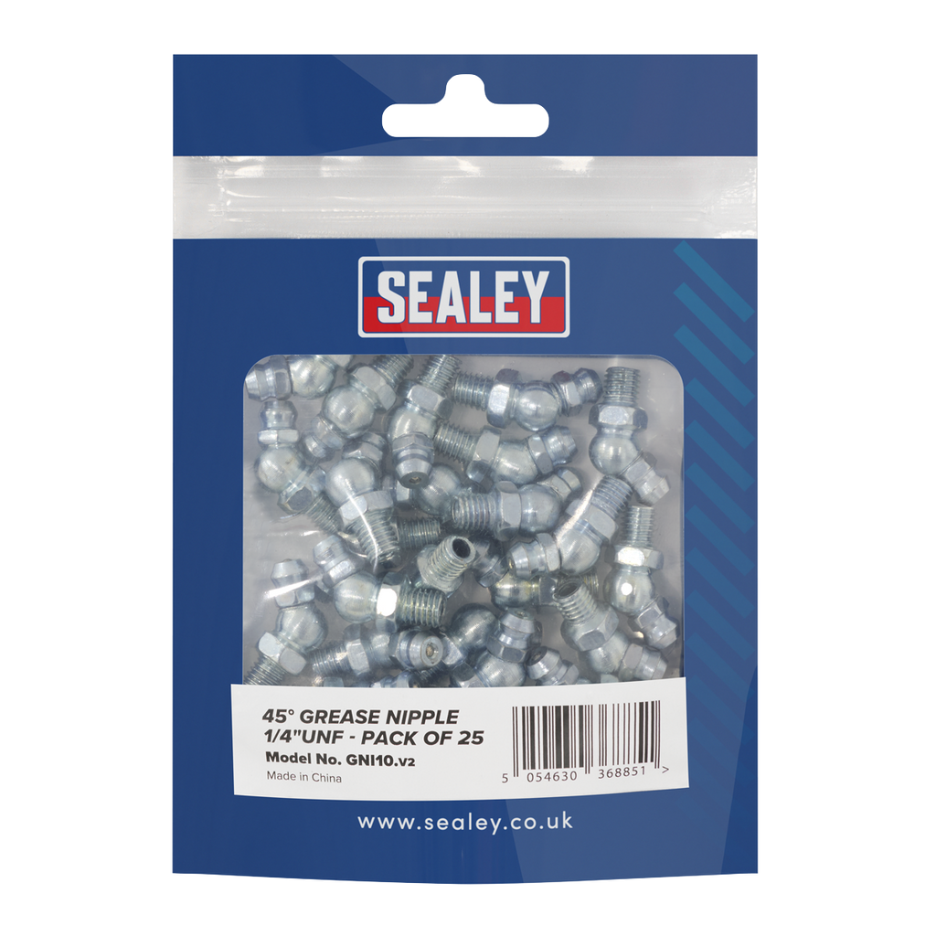 45° Grease Nipple 1/4"UNF - Pack of 25