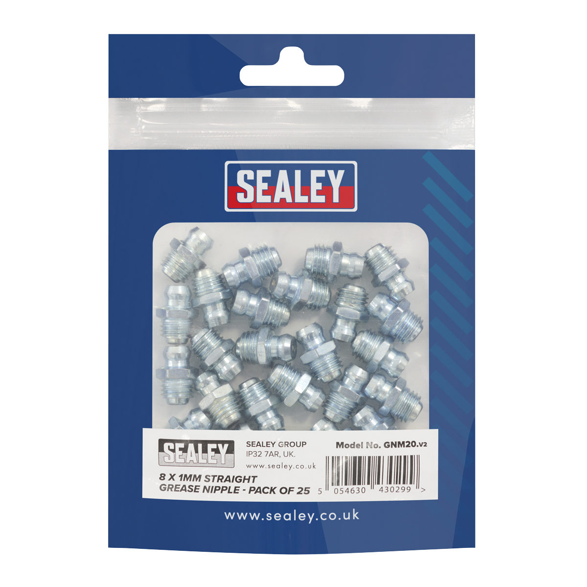 Straight Grease Nipple 8 x 1mm - Pack of 25
