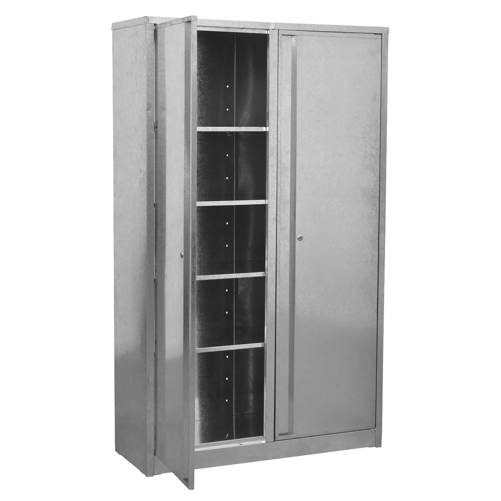 4-Shelf Galvanized Steel Floor Cabinet - Extra-Wide