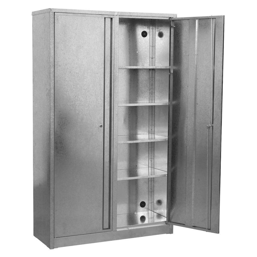 4-Shelf Galvanized Steel Floor Cabinet - Extra-Wide