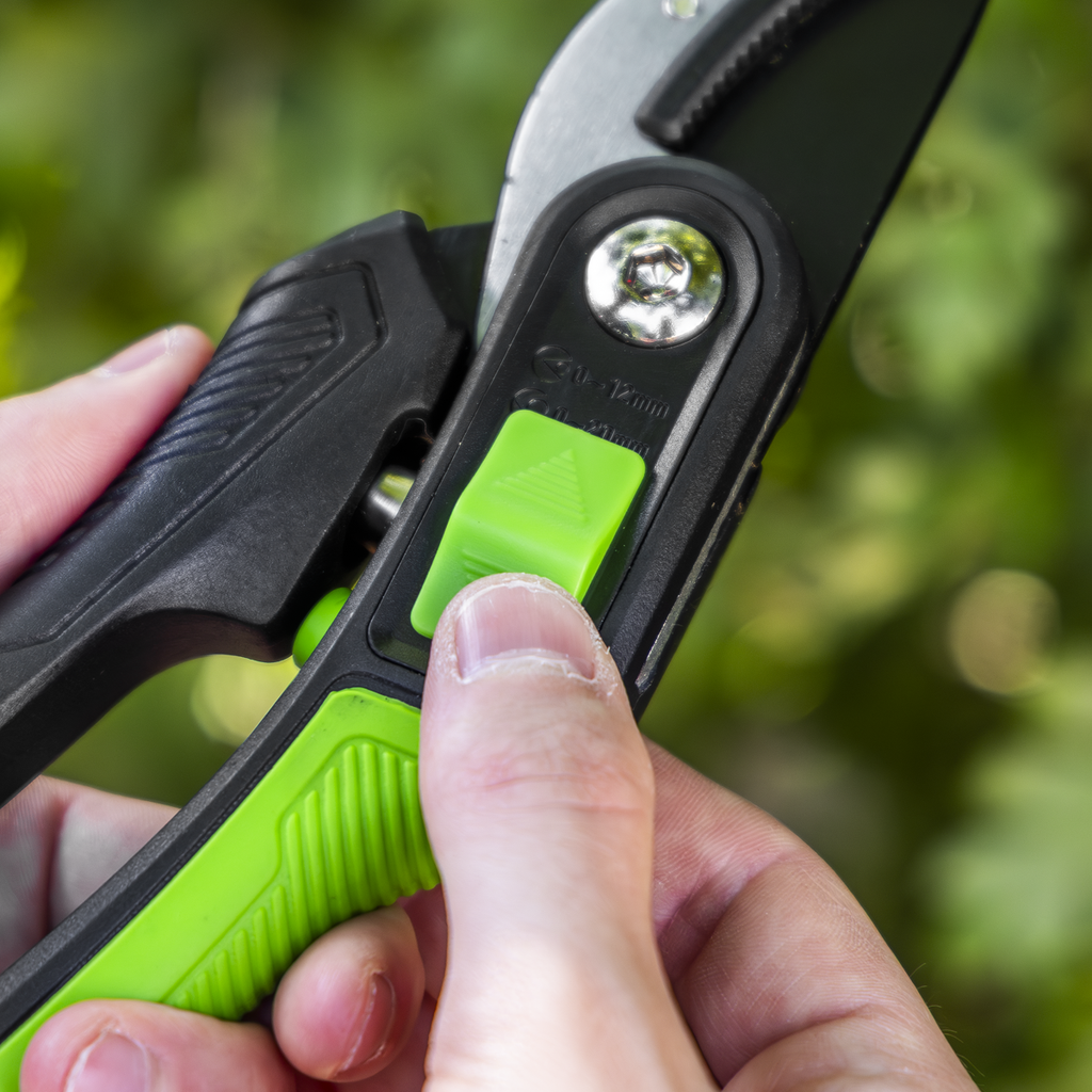 Anvil Secateurs with Soft Grip Handle, 3-Stage Safety Lock &