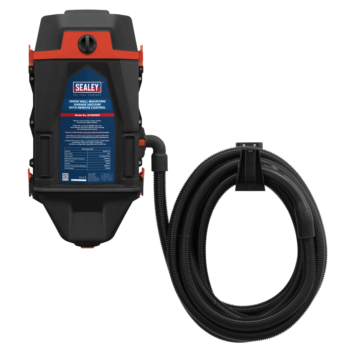 Wall Mounting Garage Vacuum with Remote Control 1200W/230V